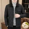 Abrigo de Algodón para Hombre Estilo Old Money con Cuello Revatible de Color Contrastante, Relleno de Seda de Morera, Acolchado, Otoño e Invierno, para Padres de Mediana Edad y Jóvenes, Ropa de Abrigo Cálida