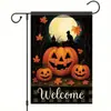Banderas de Jardín de Halloween Transfronterizas, Lindas Decoraciones Festivas de Fantasmas, Banderas para Jardín y Patio, Banderas de Bienvenida para la Puerta Principal