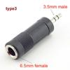 Adaptador de áudio de 6,5 mm para 3,5 mm, adaptador de microfone para fone de ouvido, de grande para pequeno
