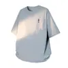 G-stone Camiseta de Bolso Cor Sólida Bainha Curva Secagem Rápida Versátil para o Dia a Dia Manga Curta
