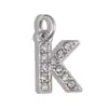 [Procesamiento Personalizado] Colgante de Acero Inoxidable con Incrustaciones de Diamantes de 26 Letras Estilo Europeo y Americano Transfronterizo para Collar y Pendientes DIY Accesorios Hechos a Mano