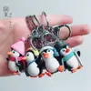 Chaveiro Criativo Direto da Fábrica Pingente de Bolsa Pinguim Fofo de Esqui PVC Pingente de Boneco Chaveiro Desenho Animado
