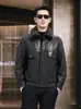 Nuevo abrigo de piel de visón Haining, chaqueta de cuero genuino para hombre, piel de oveja, estilo visón de invierno, con solapa y forro relleno de plumón