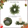 Nuevo corona de decoración navideña transfronteriza, corona de planta verde artificial navideña, decoraciones de arreglo navideño
