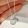 Nuevo Colgante Estilo Chino Estilo Nacional con Formas Cuadradas y Redondas, Collar Apilado de Lujo Ligero Totalmente Diamantado, Collar con Colgante Pequeño, Cadena para Clavícula para Mujer