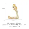 Pingente Letra Árabe Zircônia Material DIY Base de Cobre Banho de Ouro Retentor de Cor 14K Pingente de Letra com Acessório de Corrente