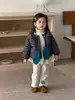 Abrigo de Invierno de Algodón con Lunares para Niños Ropa de Invierno para Bebé 2026 Nuevo Estilo Coreano Ropa para Niños Conjunto de Camiseta Interior Forrada de Polar para Niñas