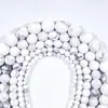 Piedra Natural cuentas sueltas Turquesa blanca cortada cuentas sueltas para pulseras manualidades accesorios DIY cuentas de joyería semiacabadas venta al por mayor