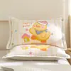 Funda de Almohada de Dibujos Animados Algodón Puro Paquete Individual 100 Gasa de Algodón Funda de Almohada para Niños Par Cubierta Protectora para Núcleo de Almohada 35X55