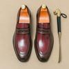 Sapatos de couro pequenos estilo britânico Sapatos masculinos transfronteiriços tamanho grande 48 Mocassins slip-on de cano baixo Sapatos casuais masculinos de cano baixo