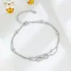 Anillo mobius de plata de ley S925 combinable, pulsera de doble capa, joyería de nicho con temperamento, accesorios para la mano con número digital 8 de personalidad