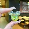 Llavero de Botella de Arena Movediza con Cabeza de Mickey de Dibujos Animados Flotando en Líquido de Aceite Pequeño Regalo al por Mayor Colgante para Mochila Escolar Hebilla de Llave