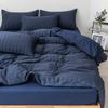 Juego de cuatro piezas de algodón seersucker respetuoso con la piel 2025 Nuevo Cubre edredón para dormitorio de estudiante, Sábanas y Sábanas Ajustables, Juego de ropa de cama de tres piezas