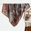 Pañuelo cuadrado de terciopelo de doble cara, dos tonos, estampado de leopardo, de alta gama, vintage de los 90, chal cálido para mujer, pañuelo de cuello de lujo ligero