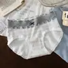 Pantalitas de algodón para bebé clase A para mujer, de tiro medio, con bordes de volantes, estampado dulce, entrepierna 10A de algodón puro antibacteriano, pantalitas para mujer