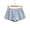 6056-25 Nuevo Estilo Europeo y Americano de Principios de Primavera Pantalones de Casa de Chicas Casuales Elásticos en la Cintura con Tres Botones Pantalones Cortos Estampados Florales