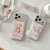 Oso Floral Conejo Aplicable Funda para Teléfono iPhone 18 Soporte Apple 17 16/15 Pro Colgante con Cordón a Prueba de Caídas