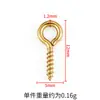 Pasadores de ojo de acero inoxidable, pasadores de ojo roscados de oro de 18k, materiales y accesorios para joyería de perlas hecha a mano DIY