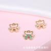 Pendientes llavero colgante hechos a mano con material de bricolaje, bonitos accesorios de joyería coreanos de gatito de dibujos animados