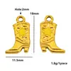 Acero Inoxidable Esmalte Colorido Botas de Vaquero Occidentales Accesorios DIY Estilo Vaquero Collar Llavero Colgante