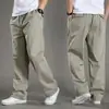 Pantalones de overol rectos holgados de talla grande con cintura elástica para hombre, primavera y otoño, moda masculina, pantalones deportivos casuales