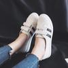 Primavera 2021, nuevos zapatos blancos de boca baja, transpirables, estilo coreano, para estudiantes, combinables, para mujer, zapatos de verano sin cordones, cómodos y a la moda.