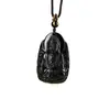 Colgante de obsidiana natural del Buda de la Medicina al por mayor, amuleto de estilo chino para hombres y mujeres, talismán de estatua budista, regalo de joyería