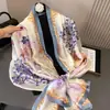 Bufanda Nueva de Seda Simulada, Bufanda Larga de Brocado, Moda Primavera y Otoño, Versátil Chal de Protección Solar de Verano, Turbante