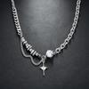 Collar de cruz de ópalo para hombre, nuevo diseño de nicho de lujo ligero, cadena de clavícula para mujer, joyería versátil de alta gama al por mayor