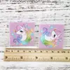 Serie de lindos unicornios de dibujos animados Parche plano de resina para horquilla con fondo blanco Accesorios de joyería DIY, 1Yc27845