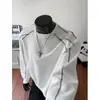 Sudadera Desconstruida con Cuello Redondo Rivet para Hombre, Ropa de Moda Estilo Americano para Primavera y Otoño, Gama Alta, Elegante, Holgada, Chaqueta Pesada