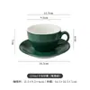Set de 300ml Estilo Europeo Cerámica Arte Latte Cafetería Especial Taza de Café Pequeña Lujo Retro Mate Espresso