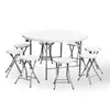 Mesa Redonda Plegable de Comercio Exterior Mesa Redonda Plegable para el Hogar y el Hotel Sala de Estar Comedor Exterior Mesa Plegable Simple de Plástico