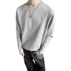 Nova Blusa de Moletom Masculina 2026, Estilo Americano Patchwork Canelado Gola Redonda Casual para Homens
