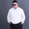 Camisa Masculina de Manga Longa Lapela Solta Tamanho Grande Camisa Masculina Casual de Negócios Roupa de Trabalho para Homem Gordo