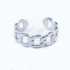 Anillo abierto de acero de titanio y plata 925 de imitación de estilo chino, diseño de nicho que no se decolora, joyería para parejas