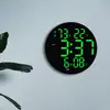 Reloj de Pared LED Simple de 10 Pulgadas para Sala de Estar, Reloj Electrónico Multifuncional, Reloj Despertador Silencioso con Temperatura y Humedad y Calendario Lunar 6630