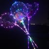 Atacado 20 polegadas bola de onda 3 metros LED luzes noite mercado atacado barraca de mão arrasto haste balão luminoso