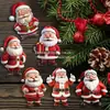Conjunto de Árvore de Natal e Papai Noel, Perfeito para as Festas, 12 Enfeites Decorativos, Decorações para Pendurar, Decoração de Madeira para Casa