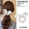 Scrunchie de Bolinhas de Alto Padrão Estilo Francês, Elástico de Renda Versátil para Mulheres, Adequado para Penteados de Coque, Acessório de Cabelo