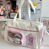 2025 Nova Bolsa Transparente Estilo Japonês para Menina Bolsa de Ombro Fofa de Grande Capacidade Bolsa Transversal Casual Feminina