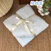 Conjunto de quatro peças de gaze dupla 100% algodão com padrão espinha de peixe estilo fresco capa de edredom de algodão puro lençol de cama conjunto de três peças para cama de dormitório estudantil