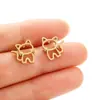 Nuevos Pendientes de Cartón Animales Pequeños Lindos Perro Gato Pájaro Pendientes de Acero Inoxidable Versátiles Accesorios INS
