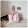 Bolsa de Tela Bordada Estilo Dibujo Animado Gato Japonés para Niñas, Nueva Bolsa de Hombro Simple Versión Coreana Gran Capacidad