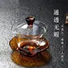 Tigela de Cobertura de Cor Limpa de Gelo Vidro Resistente a Altas Temperaturas Flor de Lótus Sicai Copo de Vidro de Alto Borossilicato Fabricante de Chá Xícara de Chá
