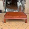 Mesa de centro grande em treliça de abacaxi de madeira maciça para apartamento pequeno mesa de centro retangular mesa de canto jacarandá todo jacarandá dourado mesa lateral de sofá