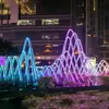 Gran Área de Paisaje Exterior, Plaza de Parque, Paisaje Pintoresco, Líneas Coloridas, Luminarias Artísticas Creativas