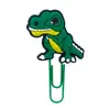 Clips de papel con diseño de dinosaurio de dibujos animados transfronterizos, marcapáginas, animales lindos, clips de papel coloridos, papelería creativa para pasar páginas, en stock