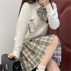 Uniforme JK Japonês Básico Estilo Joker Academy Pulôver Interno 9 Cores Cor Sólida Manga Longa Suéter Decote V
