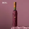 Paraguas de Lujo Ligero Totalmente Automático con Mango de Madera, Resistente al Viento y a la Lluvia, Ampliado y Reforzado, Paraguas Automático de Gama Alta para Hombre, Sombrilla Plegable y Parasol